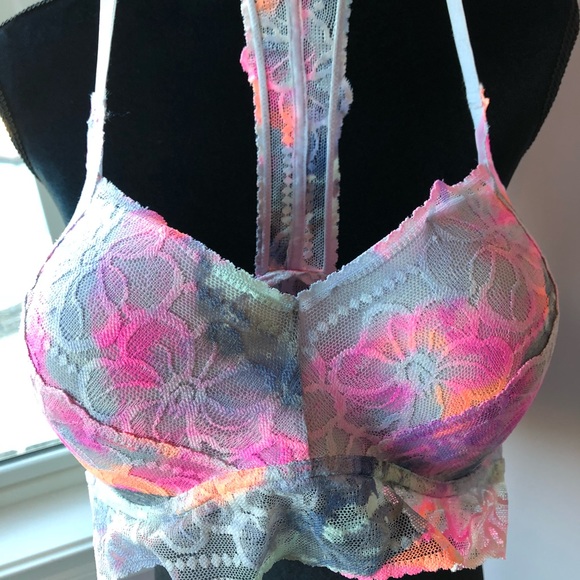 PINK Victoria's Secret Other - PINK Multicolor Lace Overlay Push Up Bra